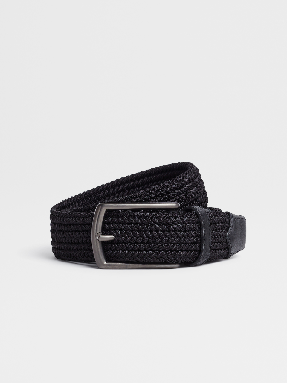 Z Vintage Logo Black Elastic Rayon Braided Belt